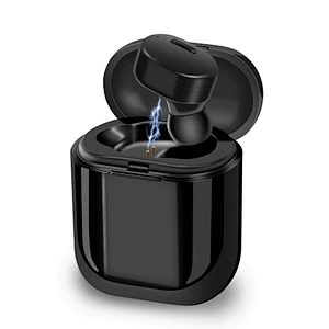 mini earphones with charging case wireless portable single earbuds