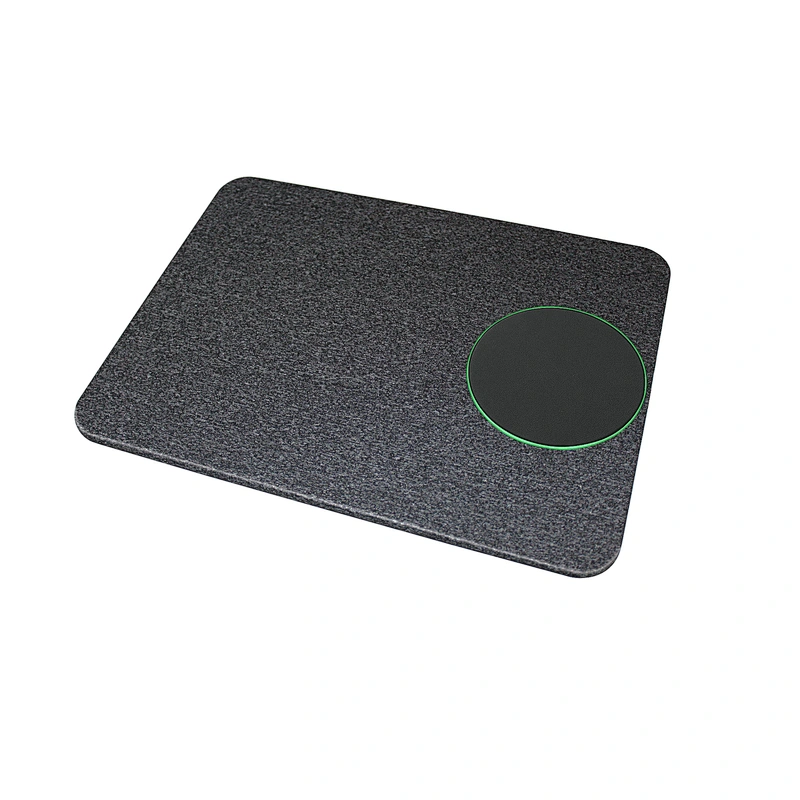 customize logo Desktop standard qi leather charging mouse pad with wireless charger