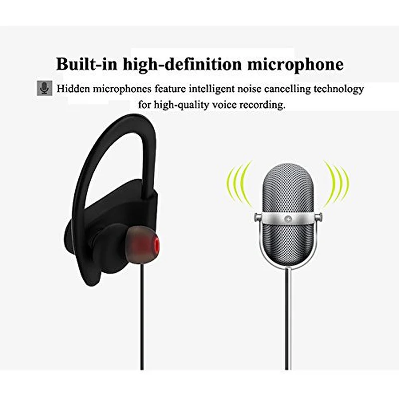 earhook high quality microphone waterproof wireless earphone