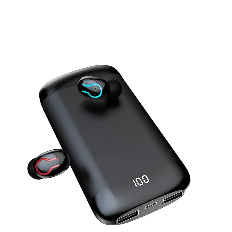 Mini In Ear TWS Handsfree Aluminum Alloy Power Bank Wireless Earphone