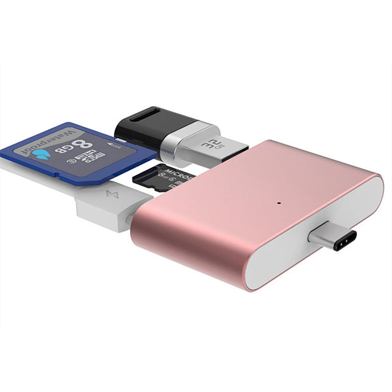 High Speed 4 in 1 USB Type C USB Card Reader OTG USB C HUB for Macbook