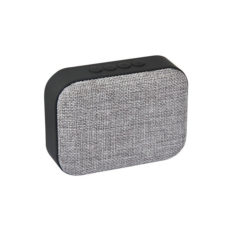 fabric  wireless blue tooth MP3 music players round shape stereo 3W mini led speakers