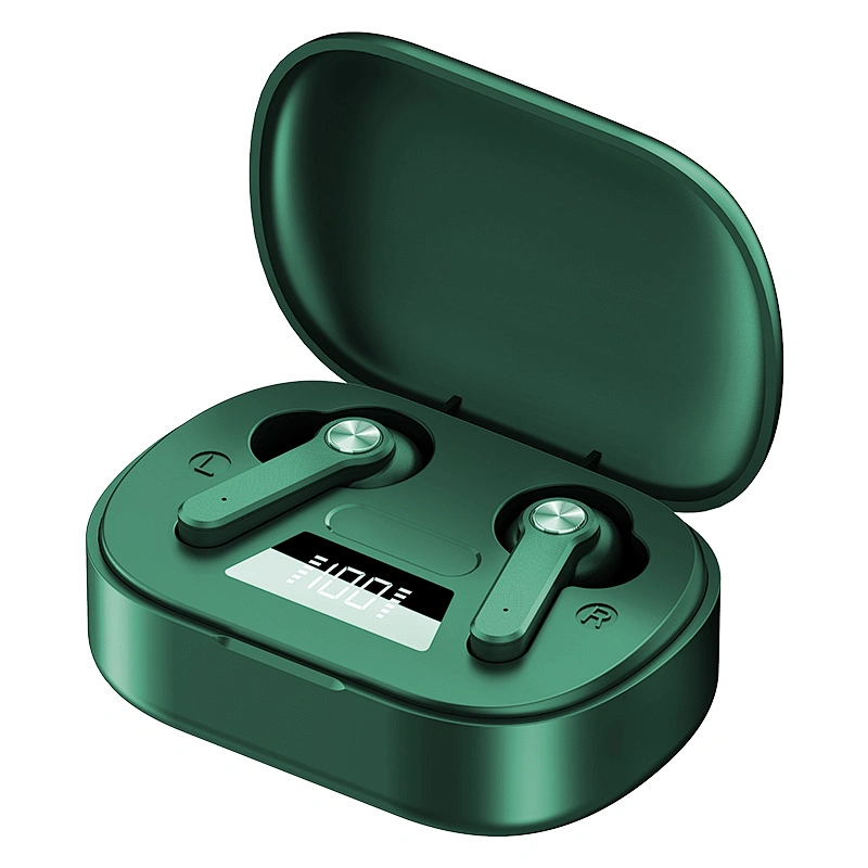 Portable True Wireless Handfree TWS 5.0 Earbuds Bluetooth Headphones Earphone with Mic 2000mAH Charging Case