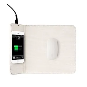 Portable Pu Leather QI Mouse Pad Wireless Charger
