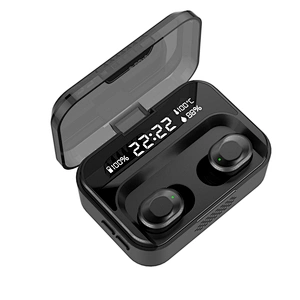 stereo portable LCD screen tws earbuds with temperature