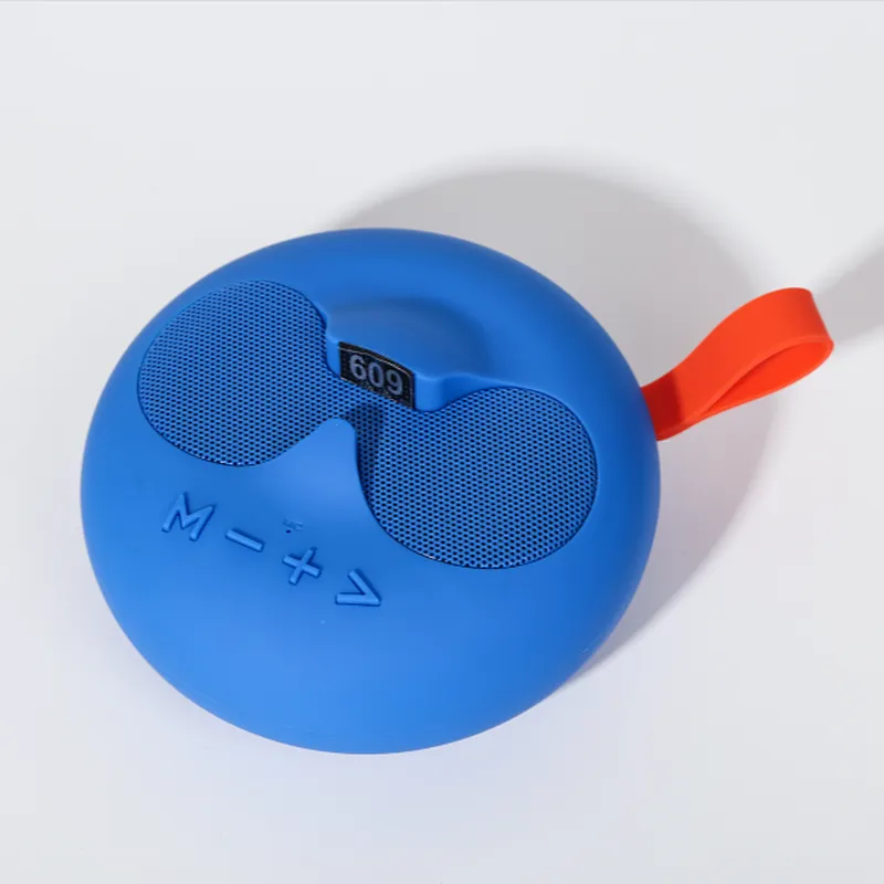 Carry Mini Bluetooth Alien Face Round Rubber Wireless Speaker