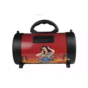 Blue Tooth Sound FM PU Leather Light Cylinder Graffiti 10W Radio Wireless Speaker