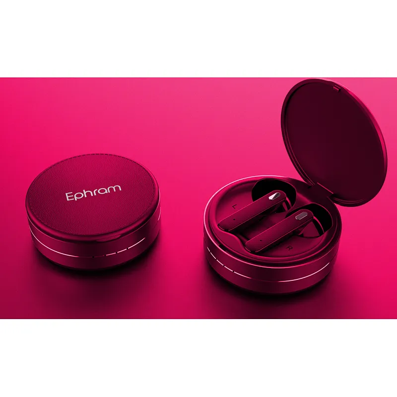 in ear earphones mini round shape portable stereo tws headpsets 5.0