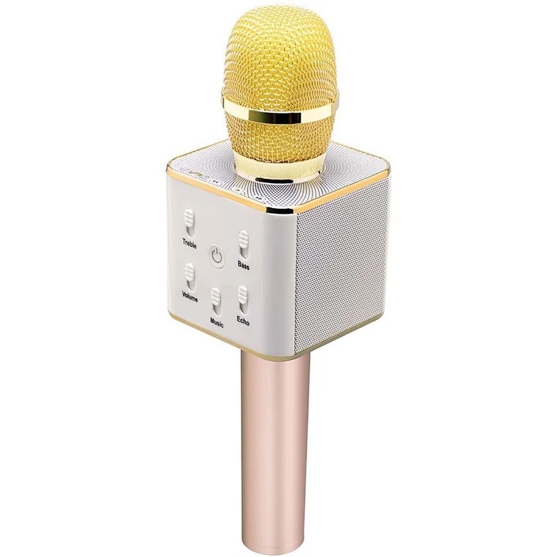 OEM Gifts Stereo Loud Handheld Led Light Blue Tooth Party BT Singing Stage Microphone Bluetooth Karaoke Speaker
