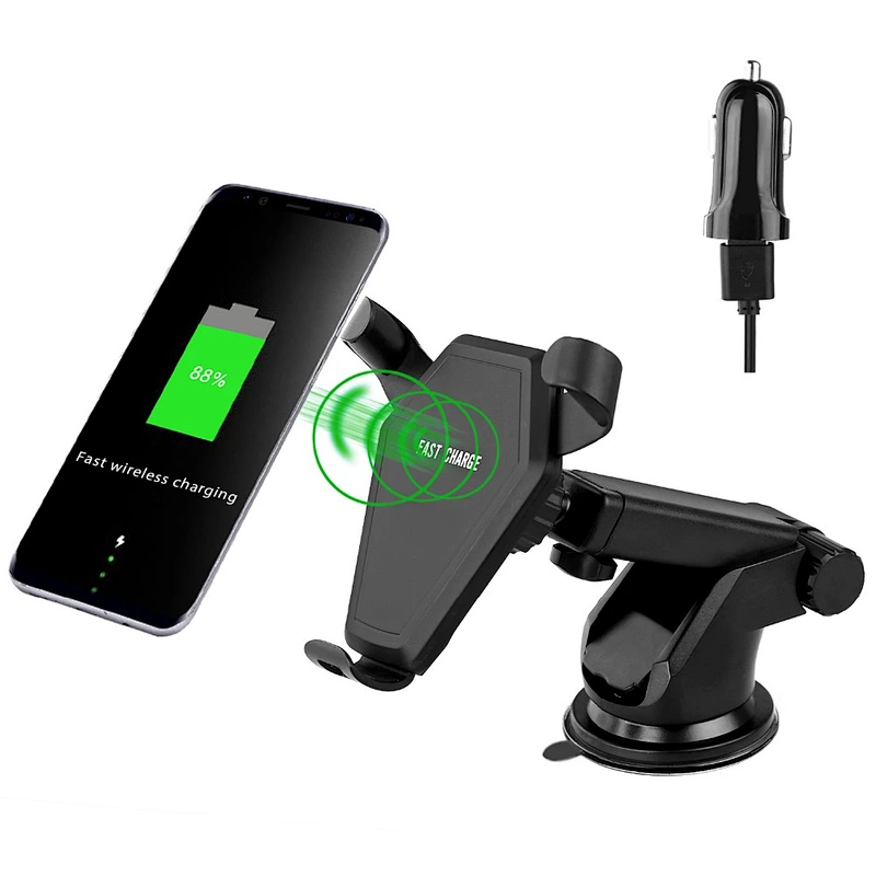 Folding Phone Holdercar Battery Charger Fast Charger QI Wireless Car Charger