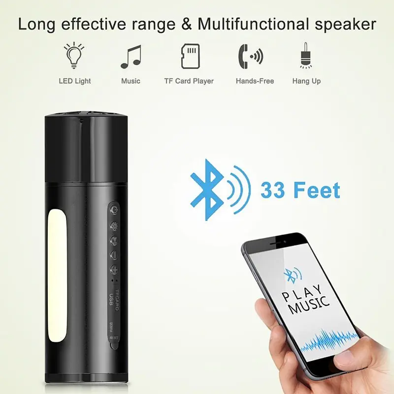 Audiophile Powerbank Speaker Torch Light Water Resistant Stereo Outdoor Wireless Bluetooth Speaker