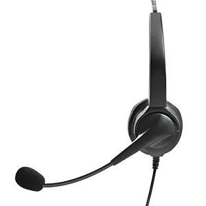 in stock Customer Service Headset noise cancelling over head headset call center dual microphone telephone headphone