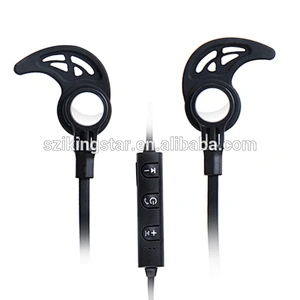 EVA case smart phone earphone with mic neckband in ear earhook wireless bt sport headphone
