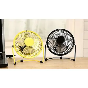 Promotional Gifts 4 Inch Stand Silent Desk Rechargeable 360 Degree Rotating Mini Metal Table LED USB Fan