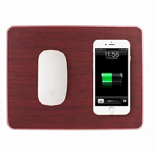 ultra thin mini portable qi fast charger pu leather wireless charging mouse pad
