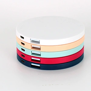 promotion gift  pocket Lady Slim  round Portable aluminum Mirror 2000mAh PowerBank USB