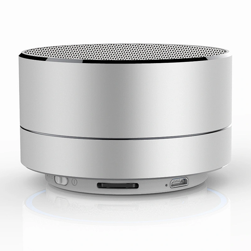 Promotion Gift Mini Round Aluminium Alloy A10 LED Wireless Speaker