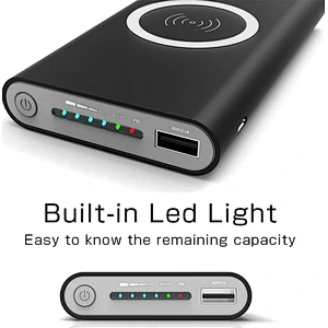 dual usb port 2.1A wireless portable 10000mAh qi battery charger