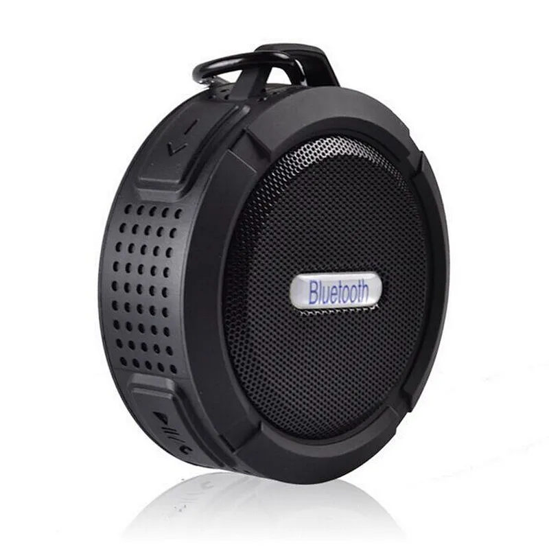 outdoor portable sport bike backpack music box with loud speaker C6 round keychain waterproof mini Speaker with suction cup
