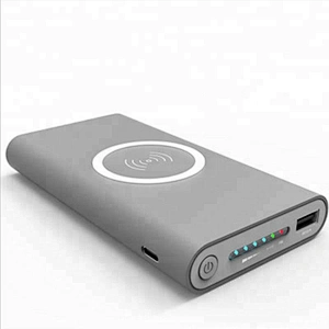 Portable Customized Logo cell phone charger QI wireless powerbank 10000mah