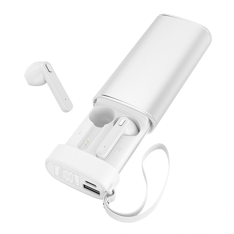 KINGSTAR Aluminium Alloy Charging Box Earbuds Stereo Sound Noie Cancelling Headphones Bluetooth with 3000mAh Powerbank