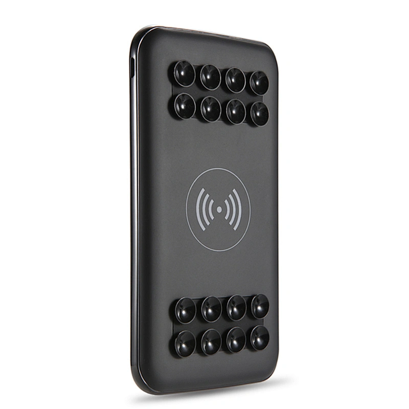 With Suction Cup Antislip 8000mah Qi Wireless Charger Power Bank