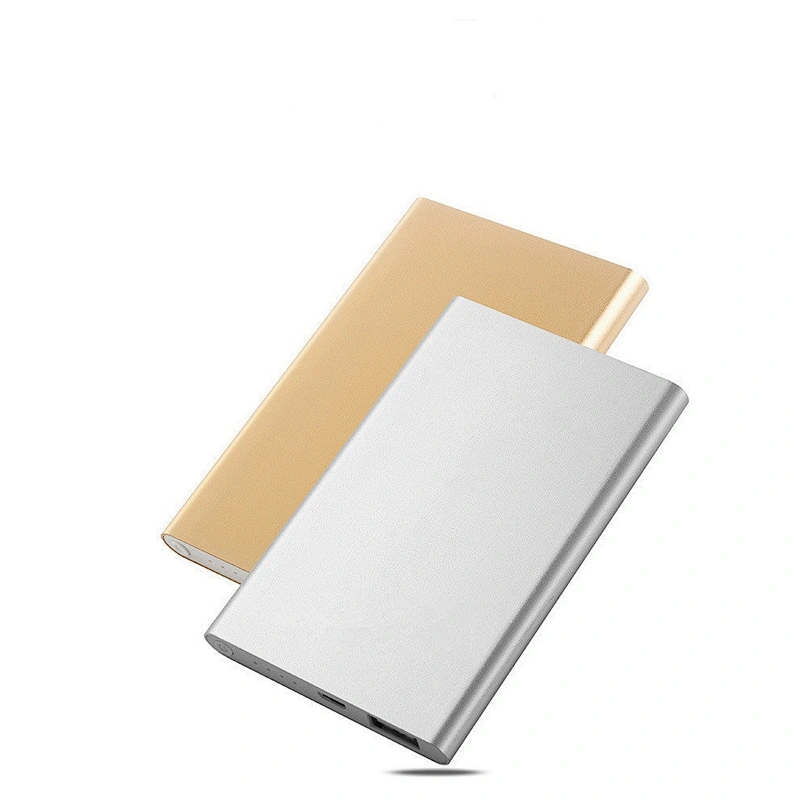 Ultra thin battery charger slim creid card portable charger 4000mah usb Aluminum power bank