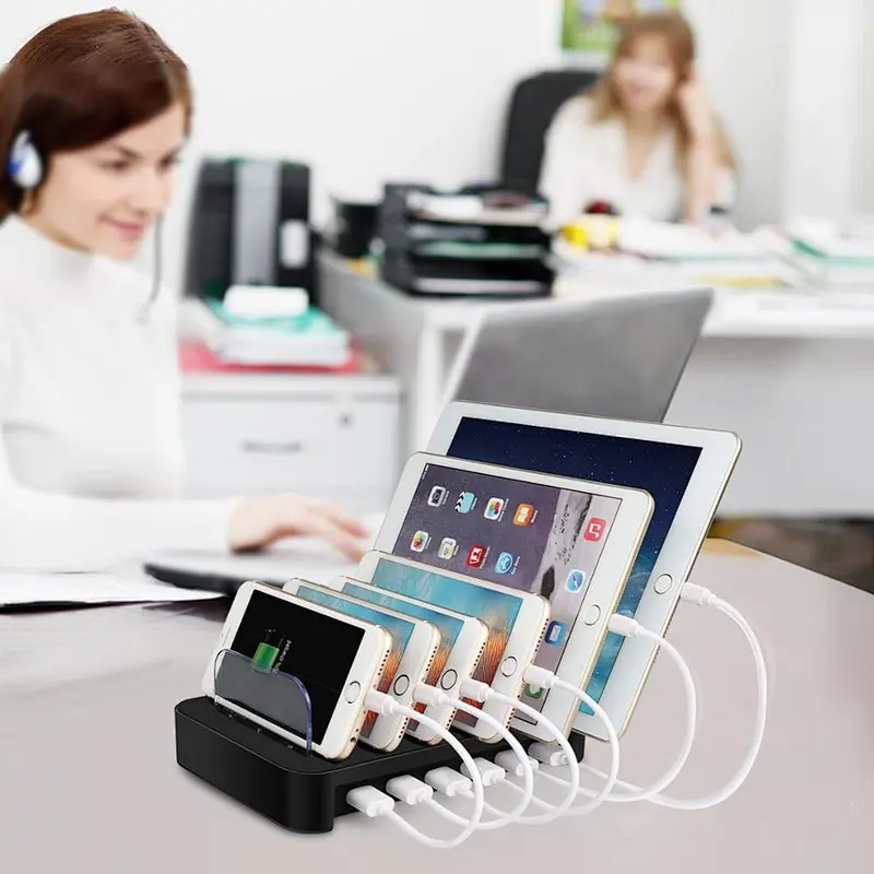 For Multiple Device tablets portable  6 Ports USB Charging dock