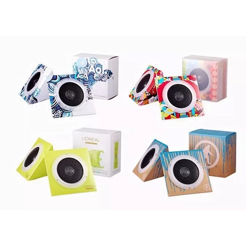 Logo Printing Custom Cube Wired Paper Box Speaker