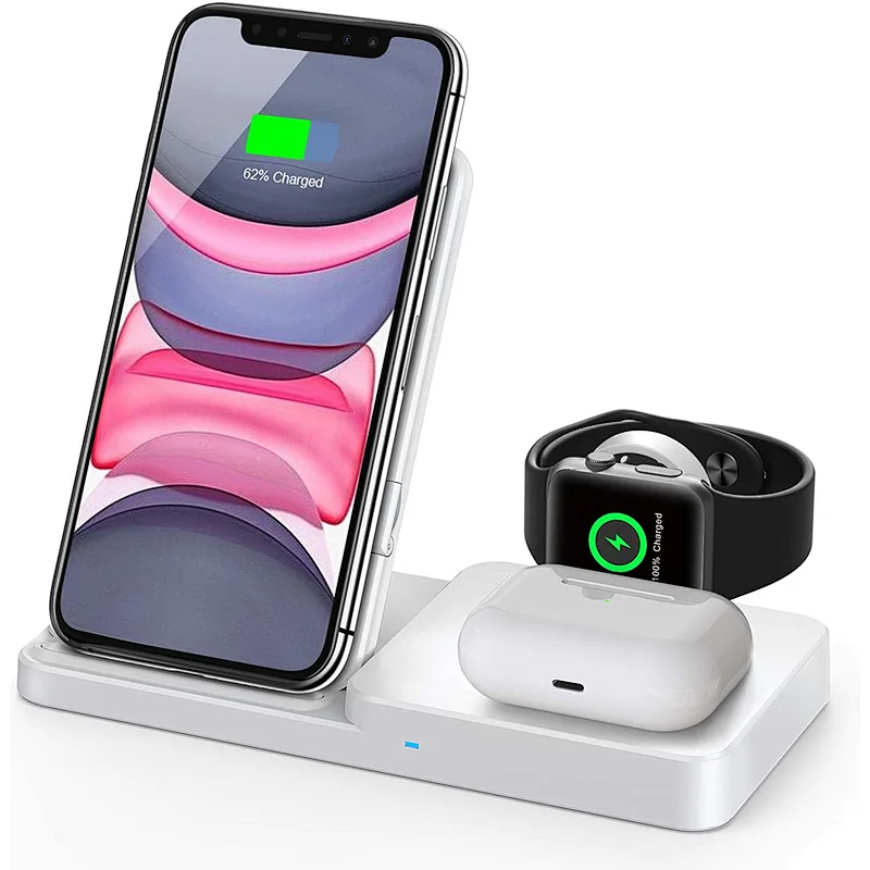 New Charger Dock Folding Phone Holder 15W Fast Wireless Charging Station