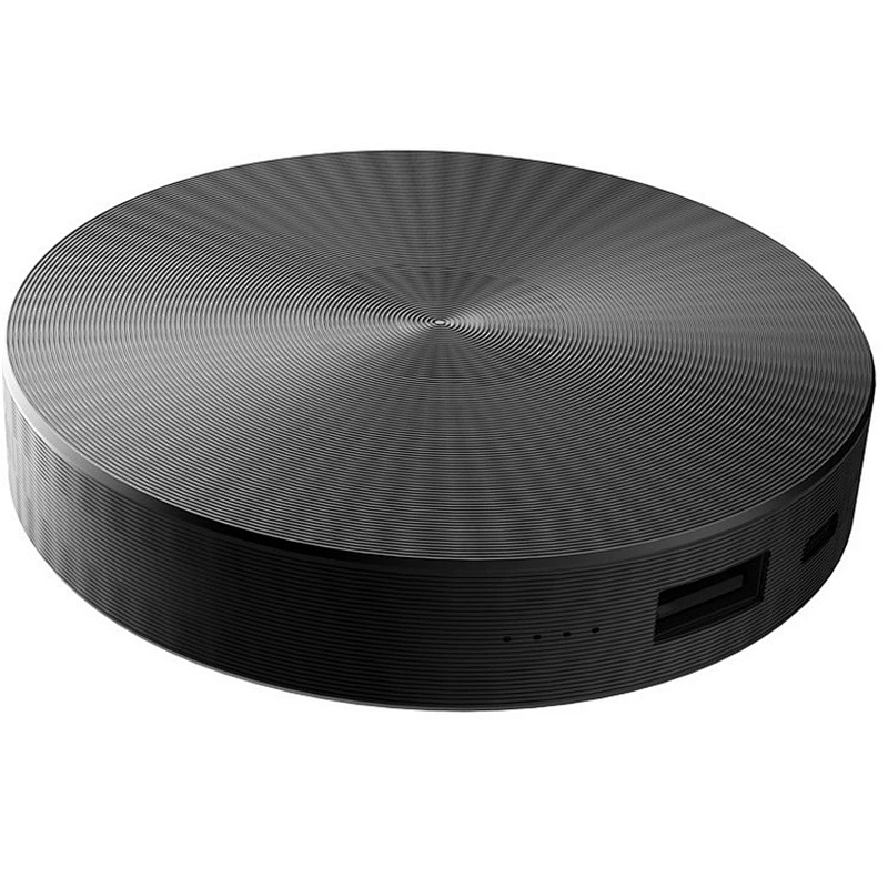 mini portable metal round shape wireless power bank 6000Mah