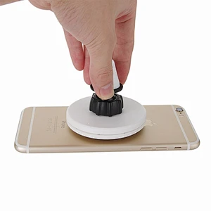 new type phone holder power bank sucked for all mobile phone powerbank Qi Round Wireless Charger with suction cups