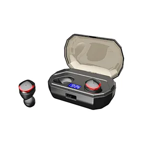 Digital Display Waterproof IPX7 TWS Bluetooth Earphone Noise Cancelling Mini Earphone Earbuds with Microphone