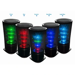 Blue Tooth RGB Colorful Transparent Cylinder Flashing LED Subwoofer Wireless Stereo Speaker