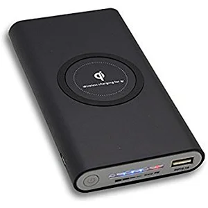 Portable Customized Logo cell phone charger QI wireless powerbank 10000mah