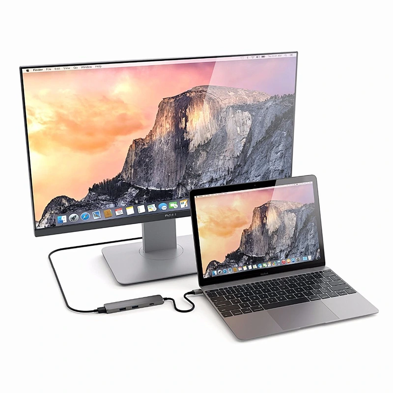slim aluminum usb 3.0 Type-C Multi-Port Hub Adapter