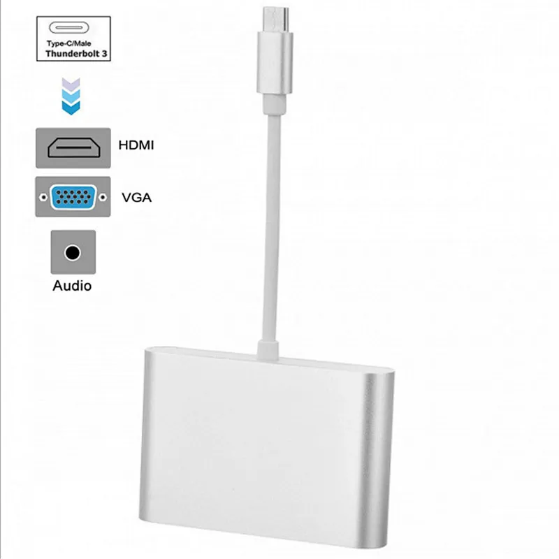 3.1 Aluminium Alloy OEM HDMI Type C USB HUB Adapter