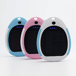 Outdoor keychain waterproof solar power bank with  strong LED sos torch