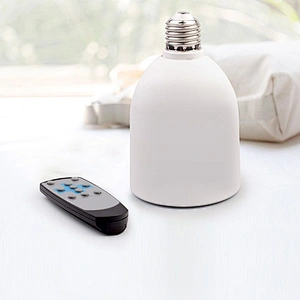 Mini Portable Stereo Amplifier Subwoofer Metal Mini Wireless Remote Control Music Lamp Night LED Light Bluetooth Bulb Speaker