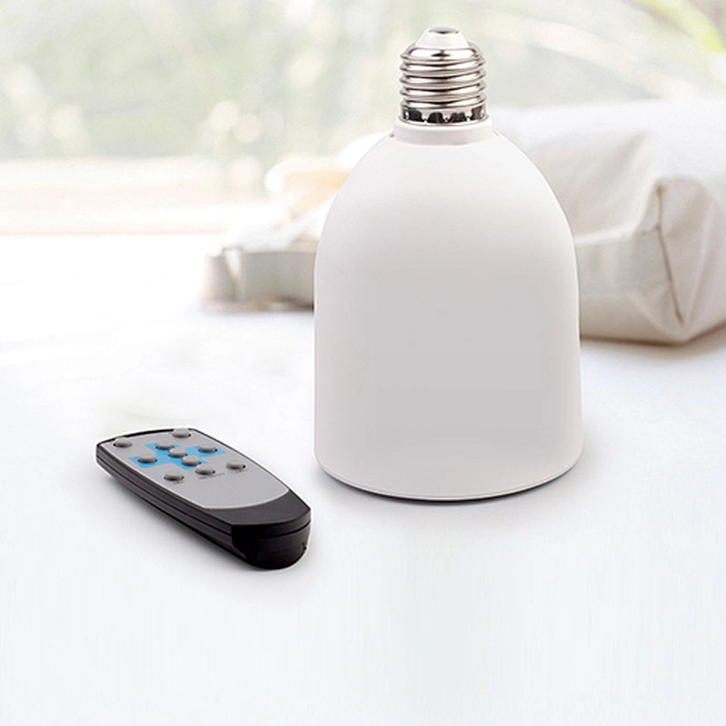 Mini Portable Stereo Amplifier Subwoofer Metal Mini Wireless Remote Control Music Lamp Night LED Light Bluetooth Bulb Speaker