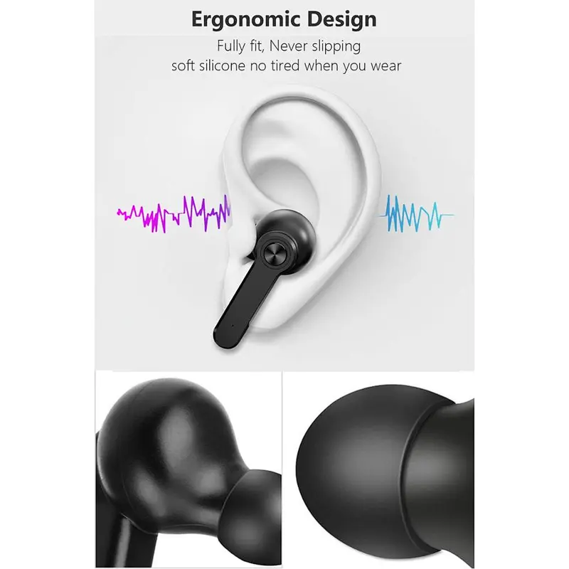 Wireless Headphones Auto-Pair Fast Charging Case Running Sports Headset