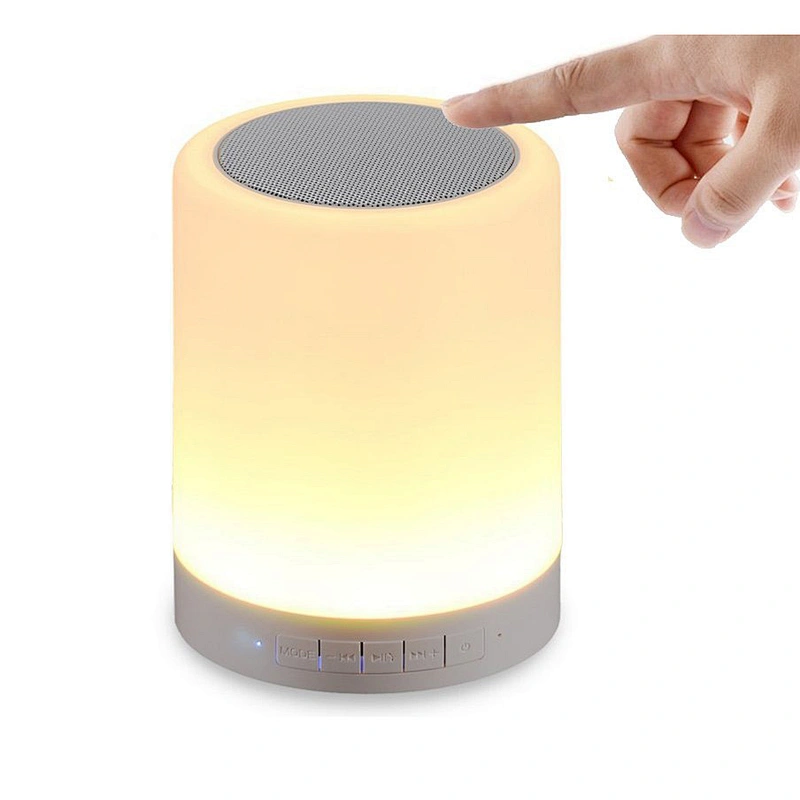 Wireless Microphone 7 Color Change Night Bulb Lamp Warm Portable Carry RGB Smart Touch Flashing Light LED Bluetooth Speaker