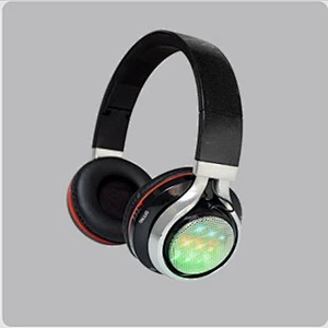 tf fm Cordless over ear microphone headphone glow colorful led light wireless headset