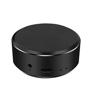 Portable Music Player BT 5.0 Wireless Built In Mic Wireless Smart Round Aluminium Subwoofer Mini Outdoor Speakers