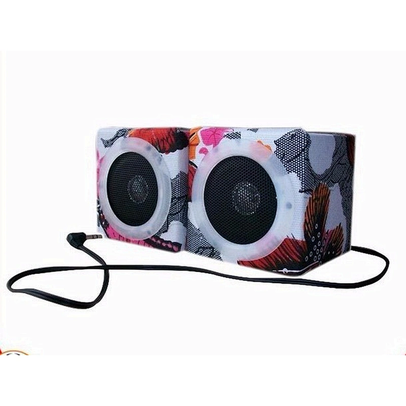 Logo Printing Custom Cube Wired Paper Box Speaker