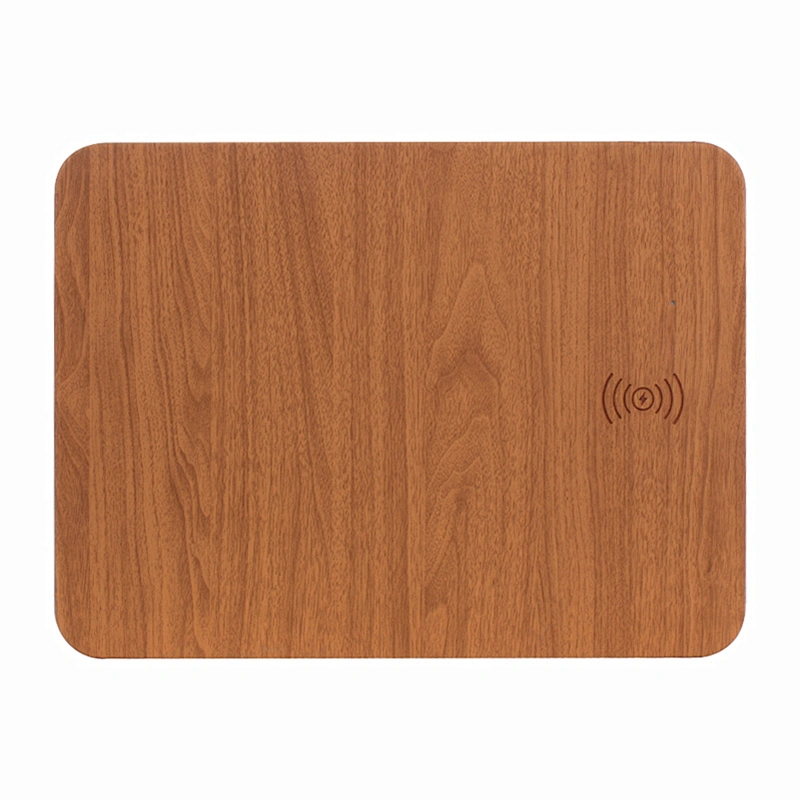 ultra thin mini portable qi fast charger pu leather wireless charging mouse pad