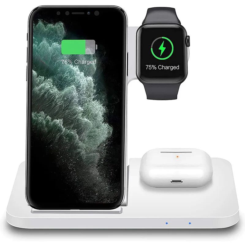 15W Fast Wireless Charger 3 in 1 Wireless Charging Stand for Airpods Apple Watch