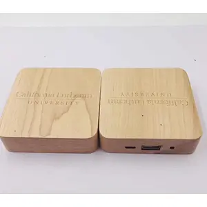 Ultra Thin Emergency Battery Charger Wood Grain Cube 5000mah power bank