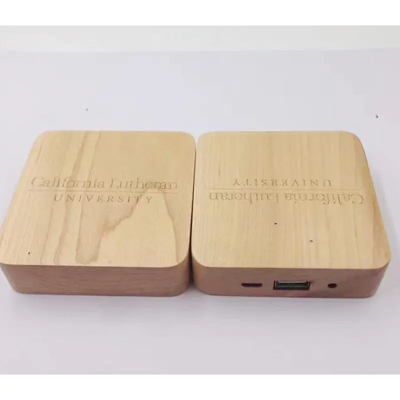 Ultra Thin Emergency Battery Charger Wood Grain Cube 5000mah power bank