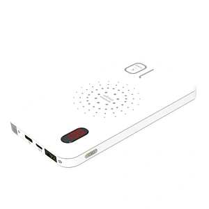 Custom 8000mah Phone Charger Digital LED Display 3 Cables Wireless Charger Qi Powerbank